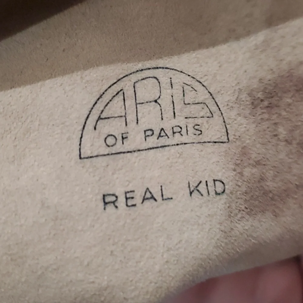 VINTAGE ARIS PARIS FRANCE REAL KID BROWN LEATHER GLOVES SIZE 7 1/4